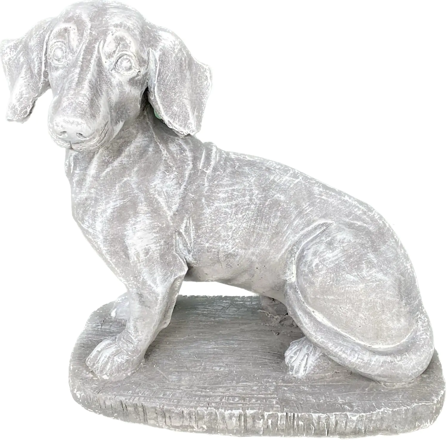  Product image 4 of the product “Timber - Dachshund sitting on a pedestal, 37 cm L | cast stone ”