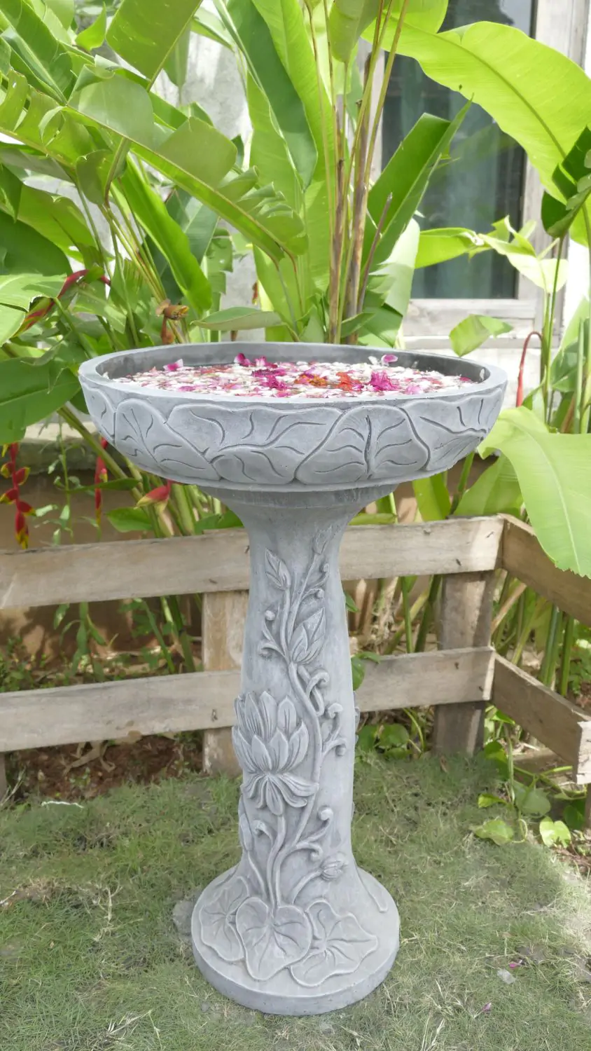  Product image 4 of the product “Makassar - Bowl with lotus motive, Ø 50 cm | cast stone ”