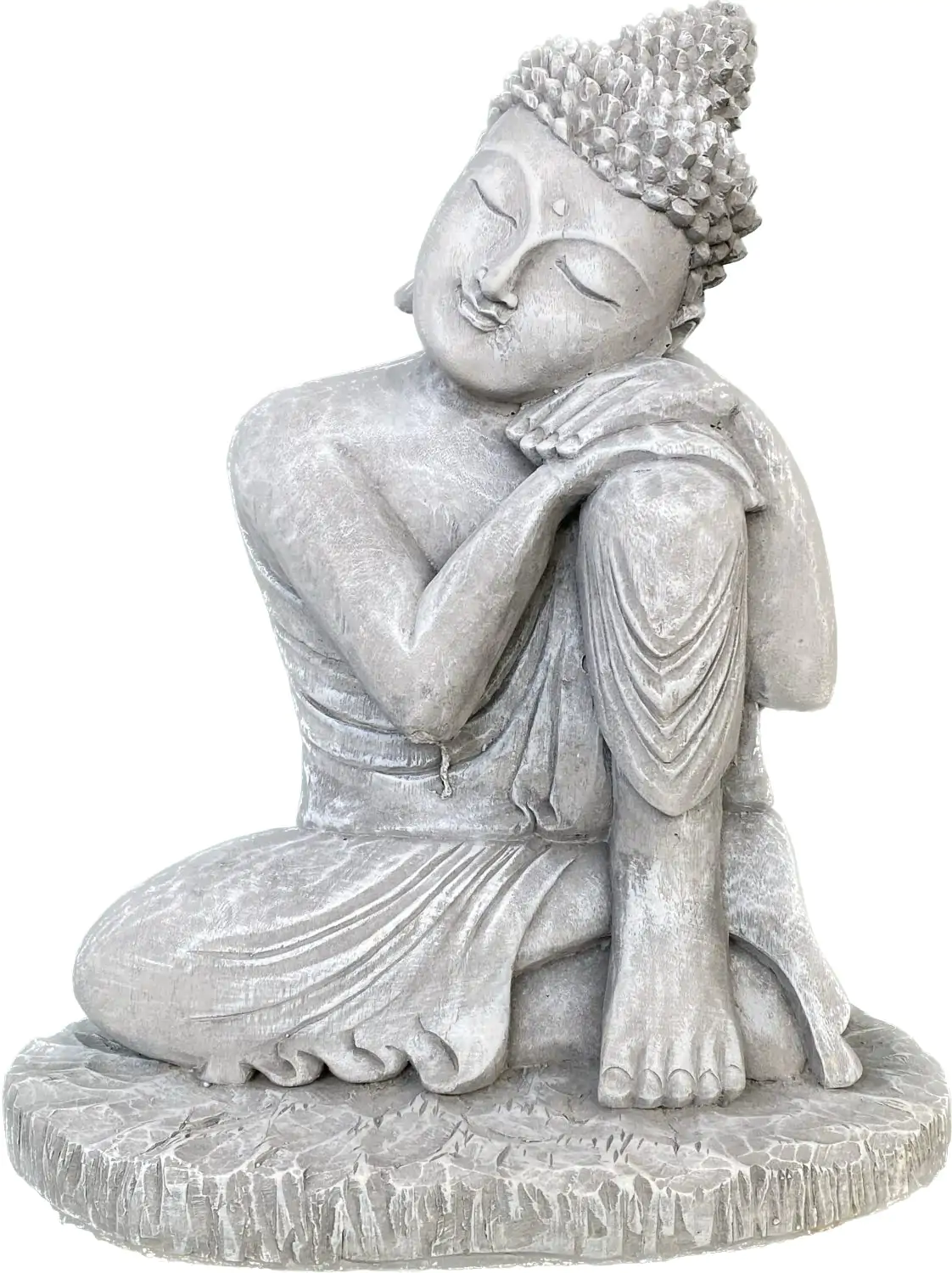  Product image 4 of the product “Hema - Buddha relax - left knee is up, 45 cm H | cast stone ”