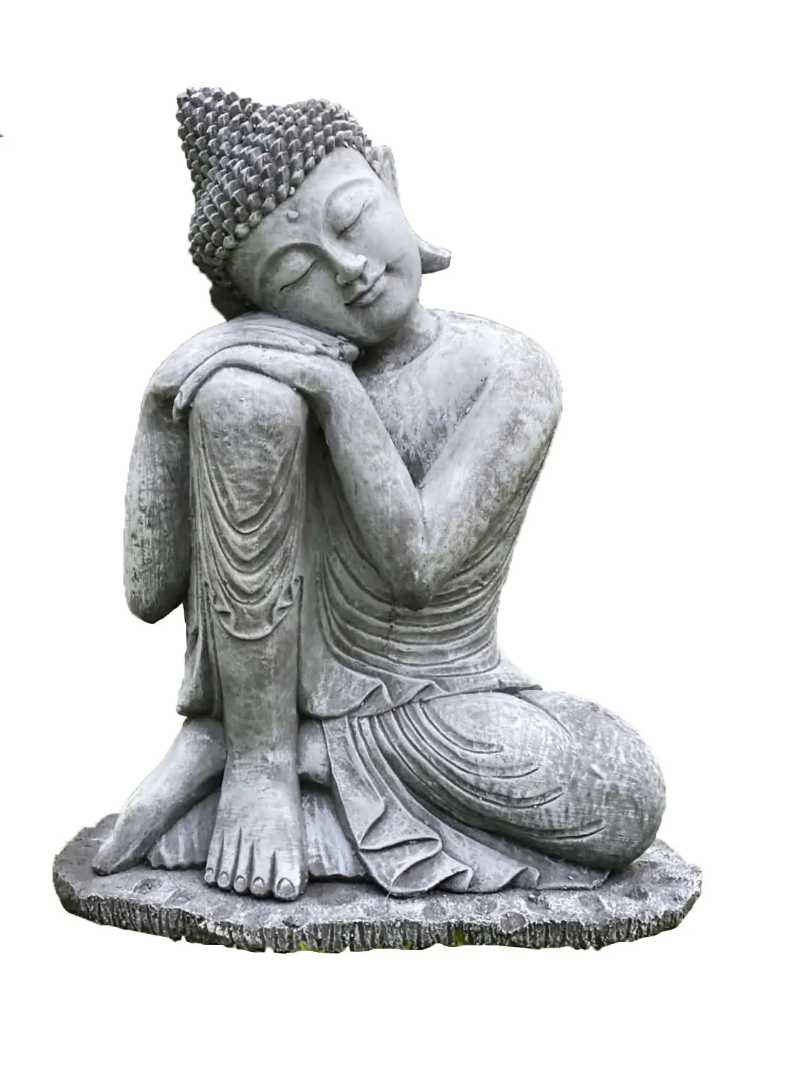  Product image 4 of the product “Rahman - Buddha relax- one leg up, 65 cm H | cast stone ”