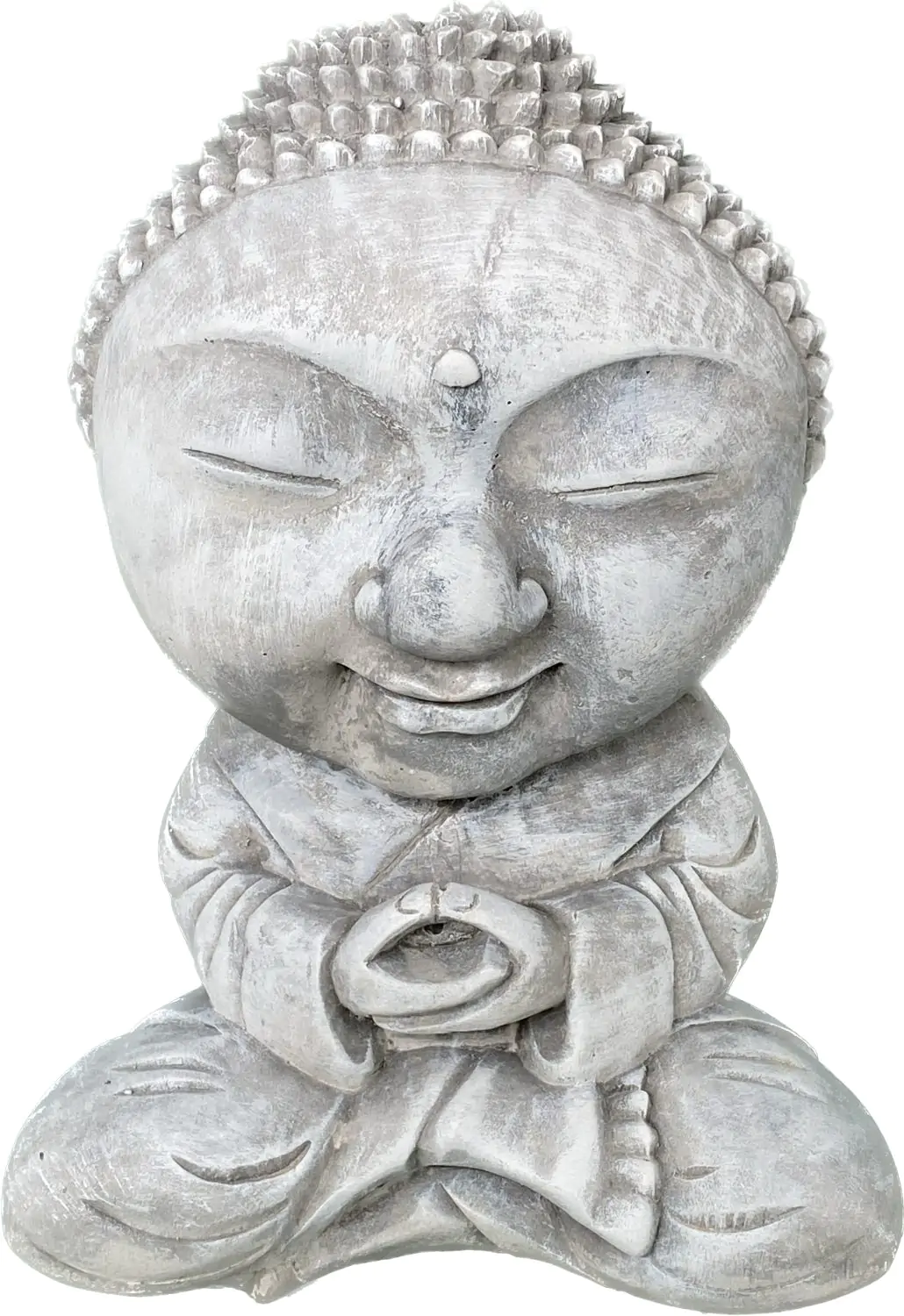  Product image 4 of the product “Nima - Sitting monk with big head, 30 cm H | cast stone ”