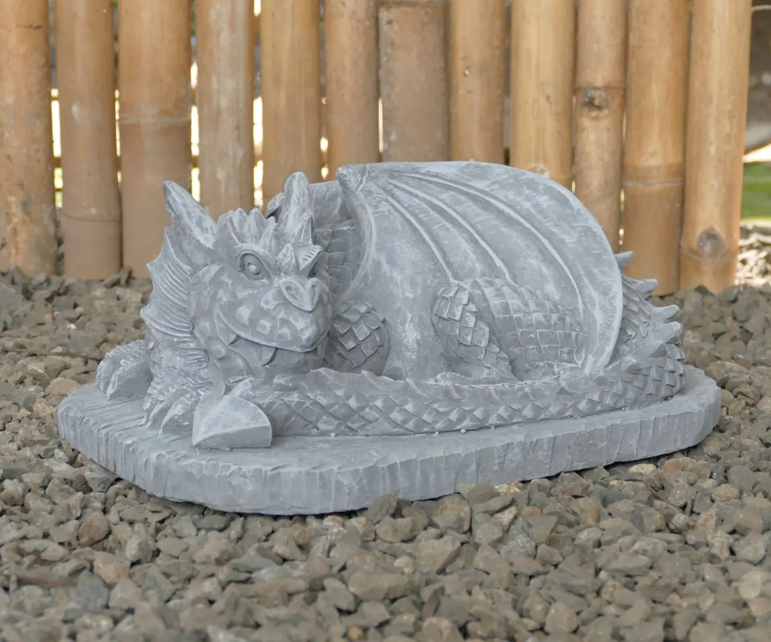  Product image 4 of the product “Jaro - Lying Dragon on a base, 30 cm L | cast stone ”