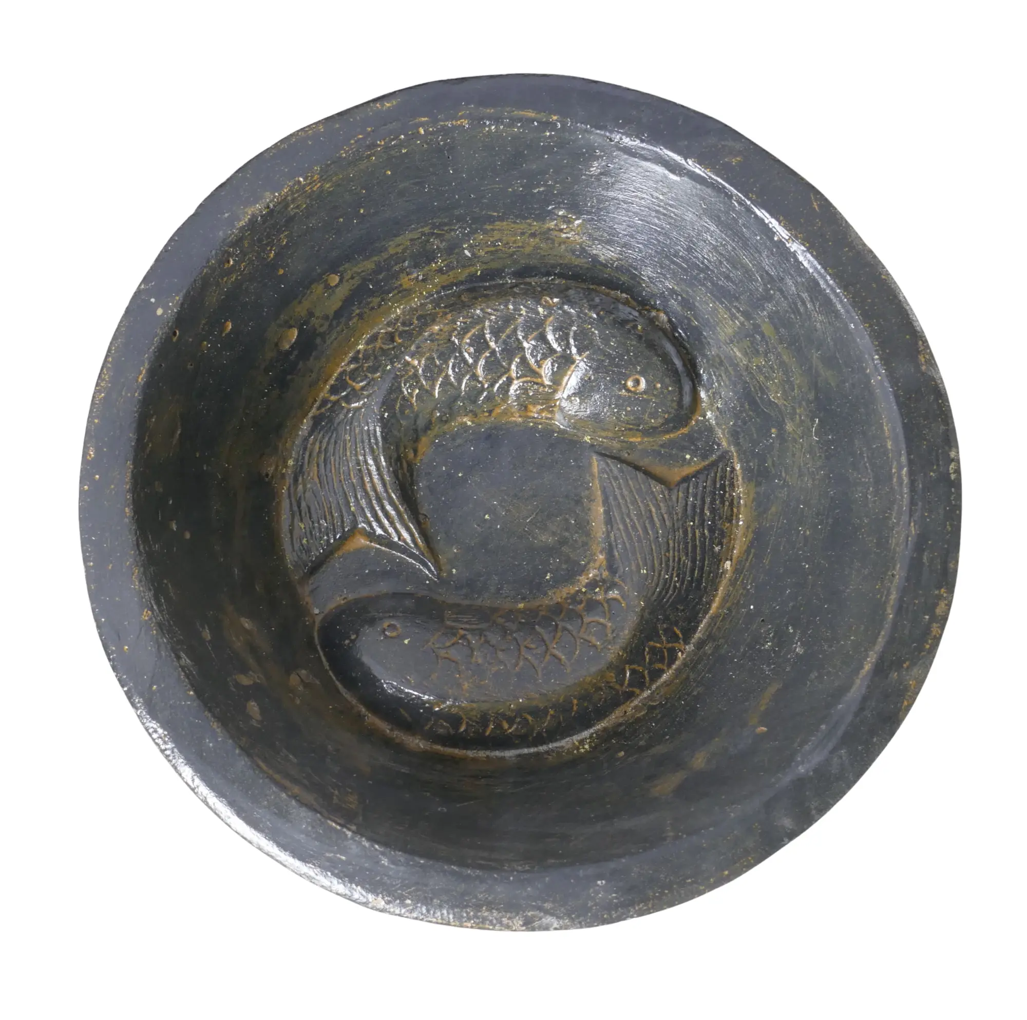  Product image 4 of the product “Bowl 2 fish, 36cm Ø | GRC (Glassfibre Reinforced Concrete), Copper Finish ”