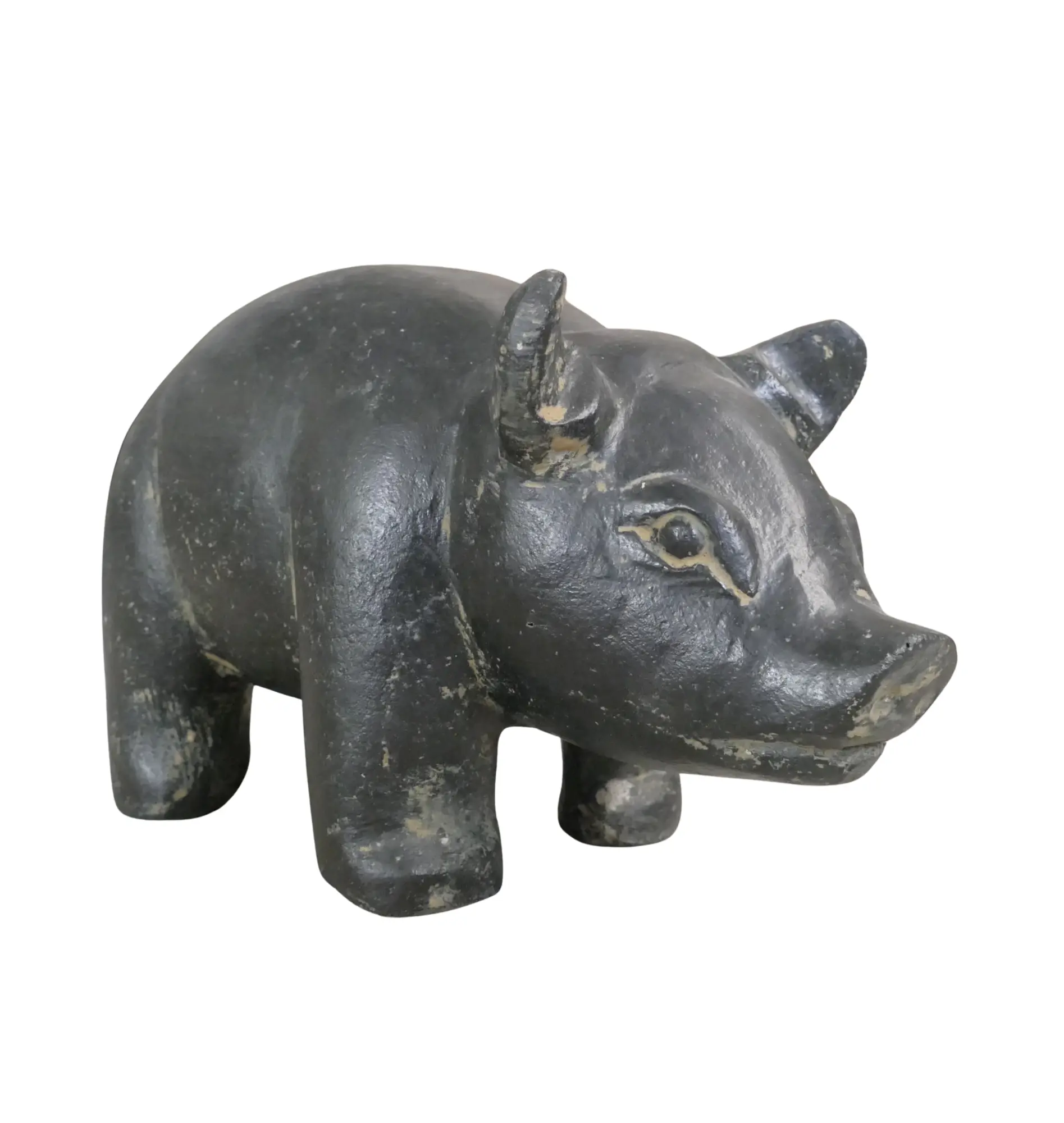  Product image 4 of the product “Sitting pig, 28 cm Length | Cast stone, handcrafted & coloured ”
