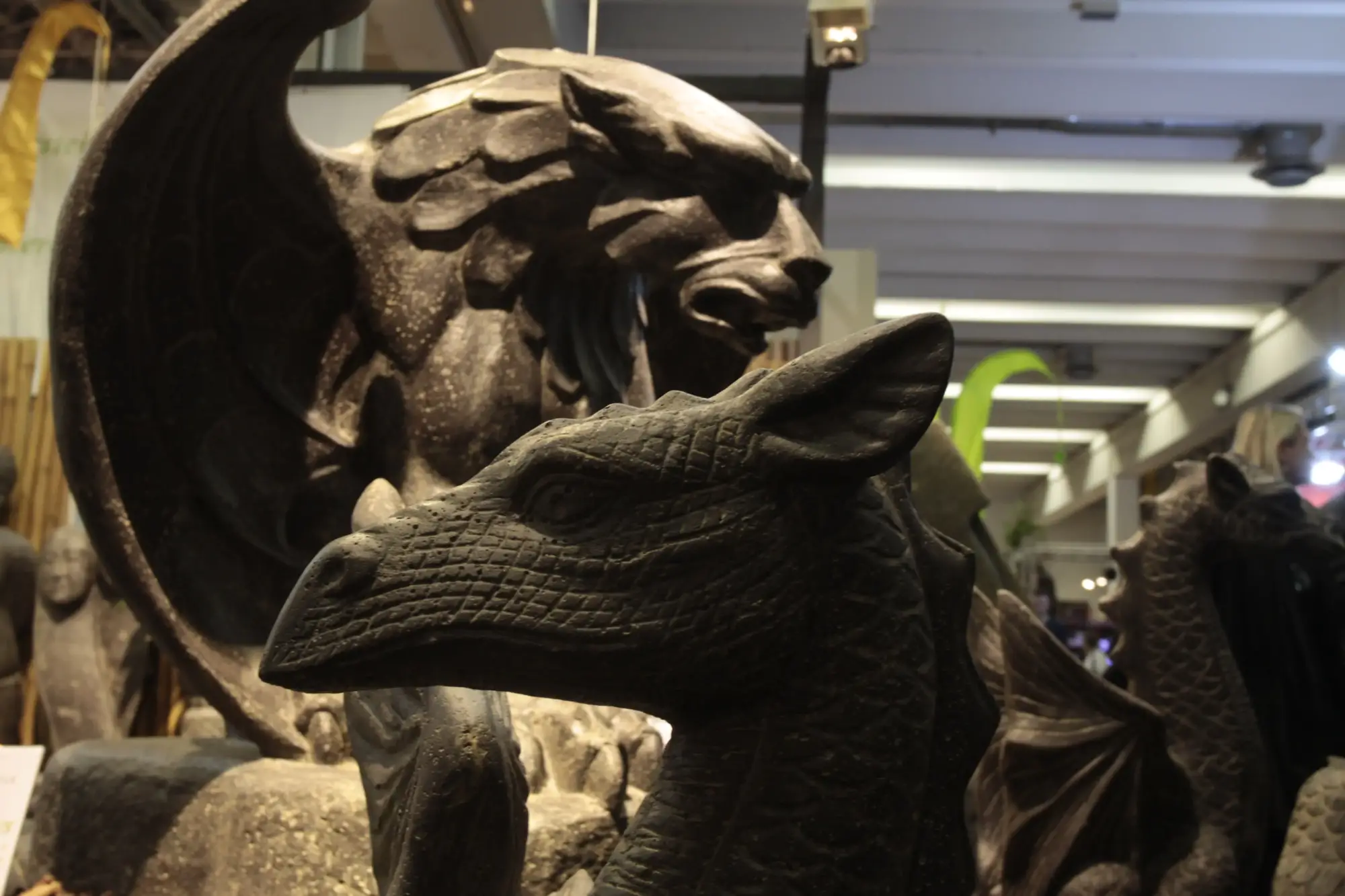  Product image 4 of the product “Sitting Dragon, ca. 65 cm H antique finish, pressed stone ”