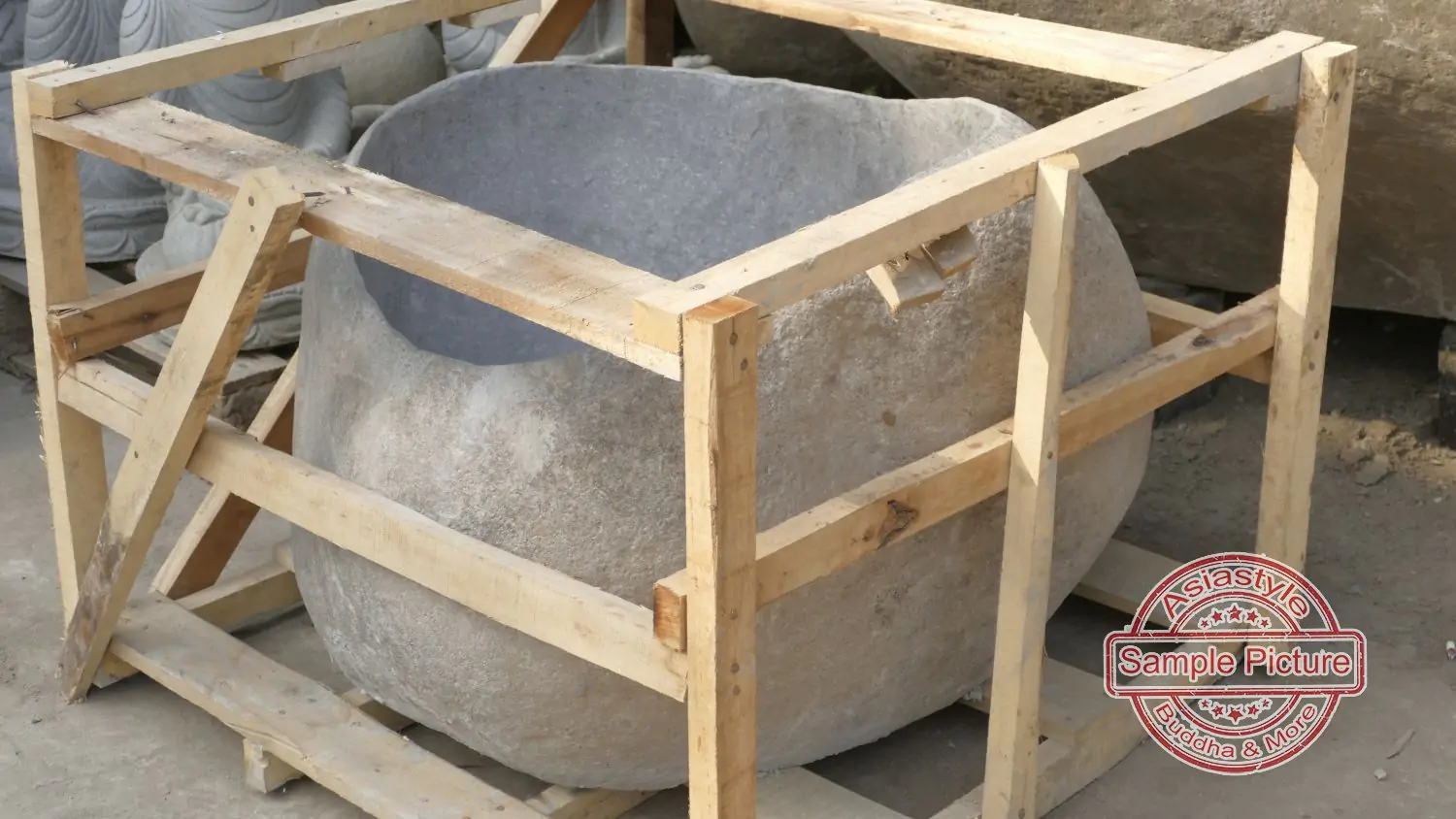  Product image 4 of the product “Basin from Riverstone, Natural surface, polished inside. Dia approx 76-80. Height 51-55 ”
