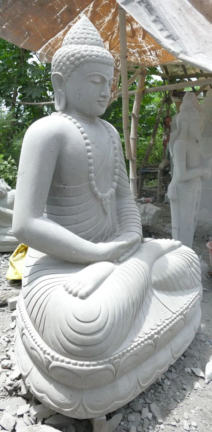  Product image 4 of the product “Seated Buddha made of Riverstone in Dhyana Position - gesture of meditation, H. 190 CM ”