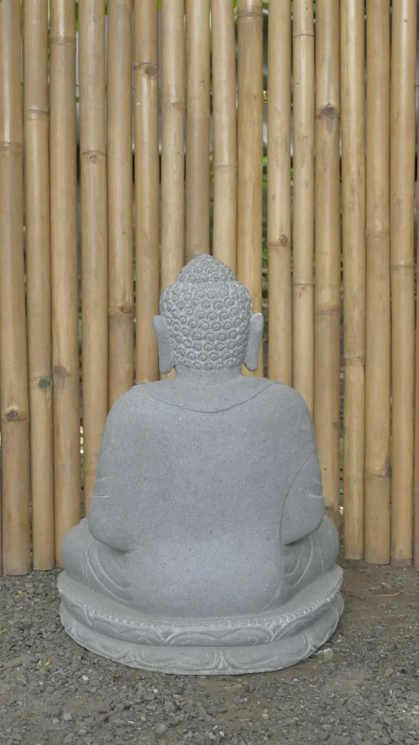  Product image 4 of the product “Seated Buddha made of Riverstone in Dhyana position - gesture of meditation, 59cm height, natural ”