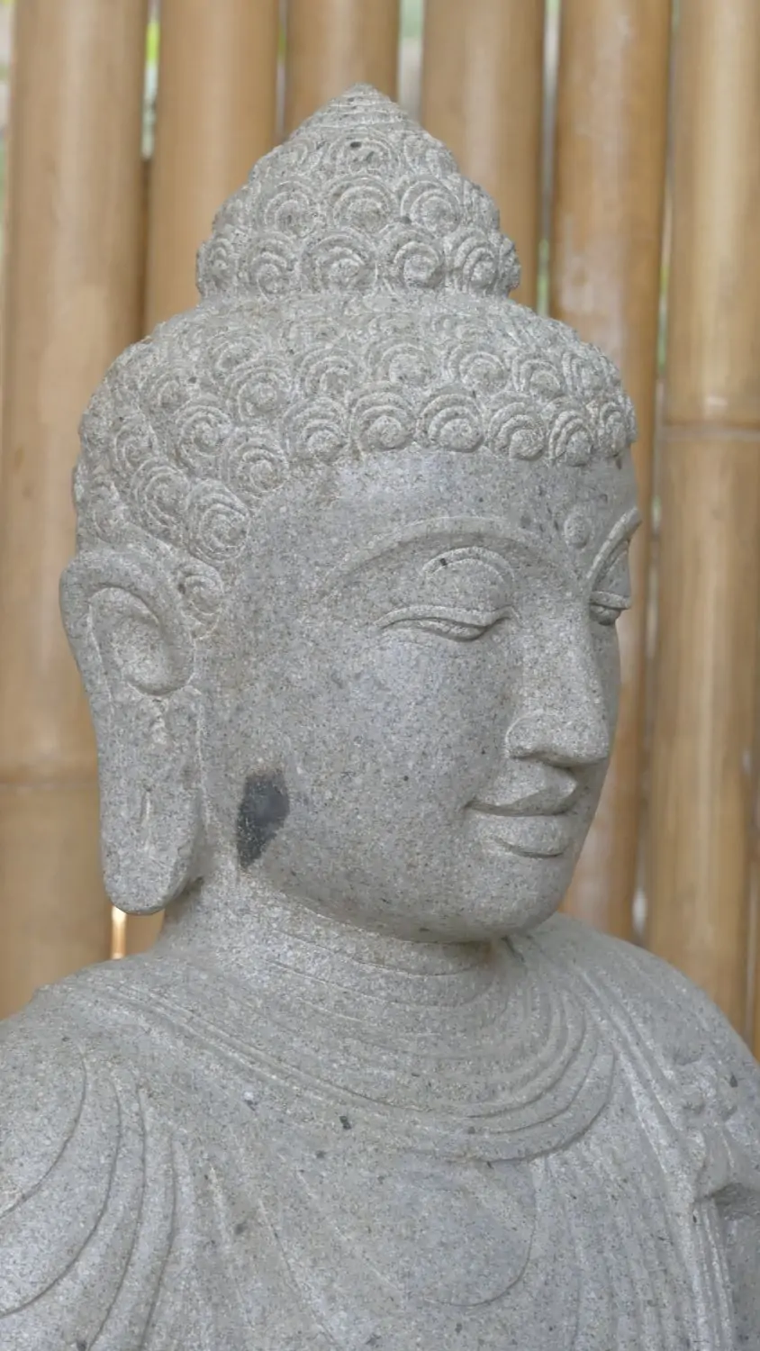  Product image 4 of the product “Seated Buddha made of Riverstone in Dhyana position - gesture of meditation, 62cm height, natural ”
