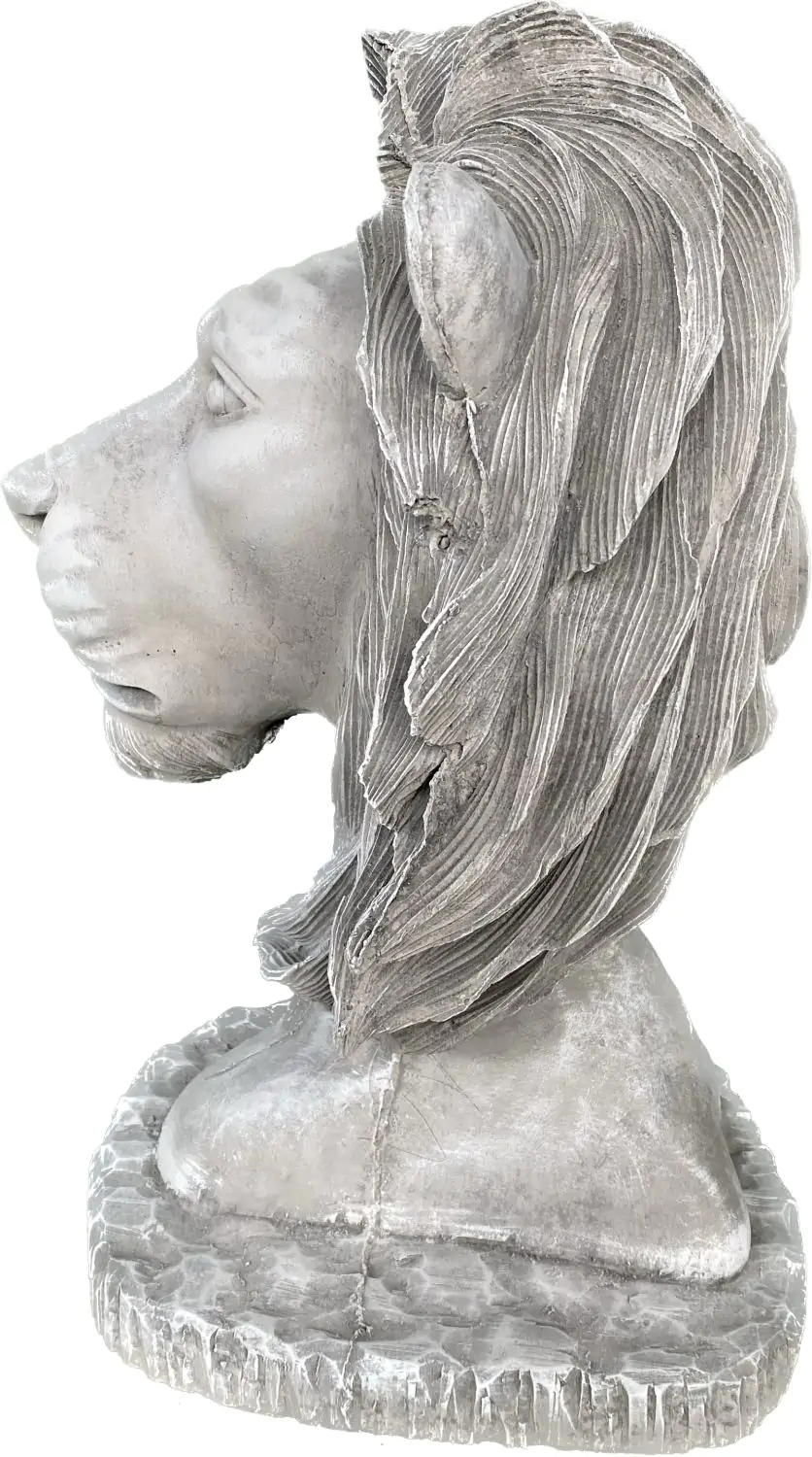  Product image 5 of the product “Cormac - Lion's head on pedestal, 45cm H | cast stone ”