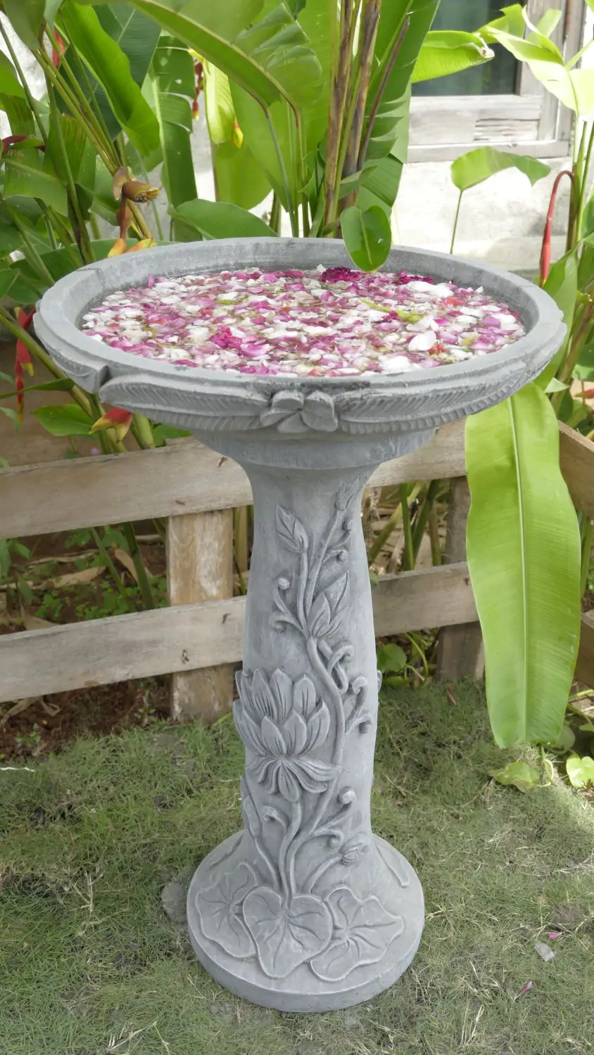  Product image 5 of the product “Kediri - Bowl with flower motif, frangipani, Ø 50 cm | cast stone ”
