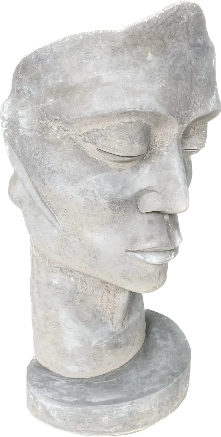  Product image 5 of the product “Dilan - Face looking to the left, 87 cm H | cast stone ”