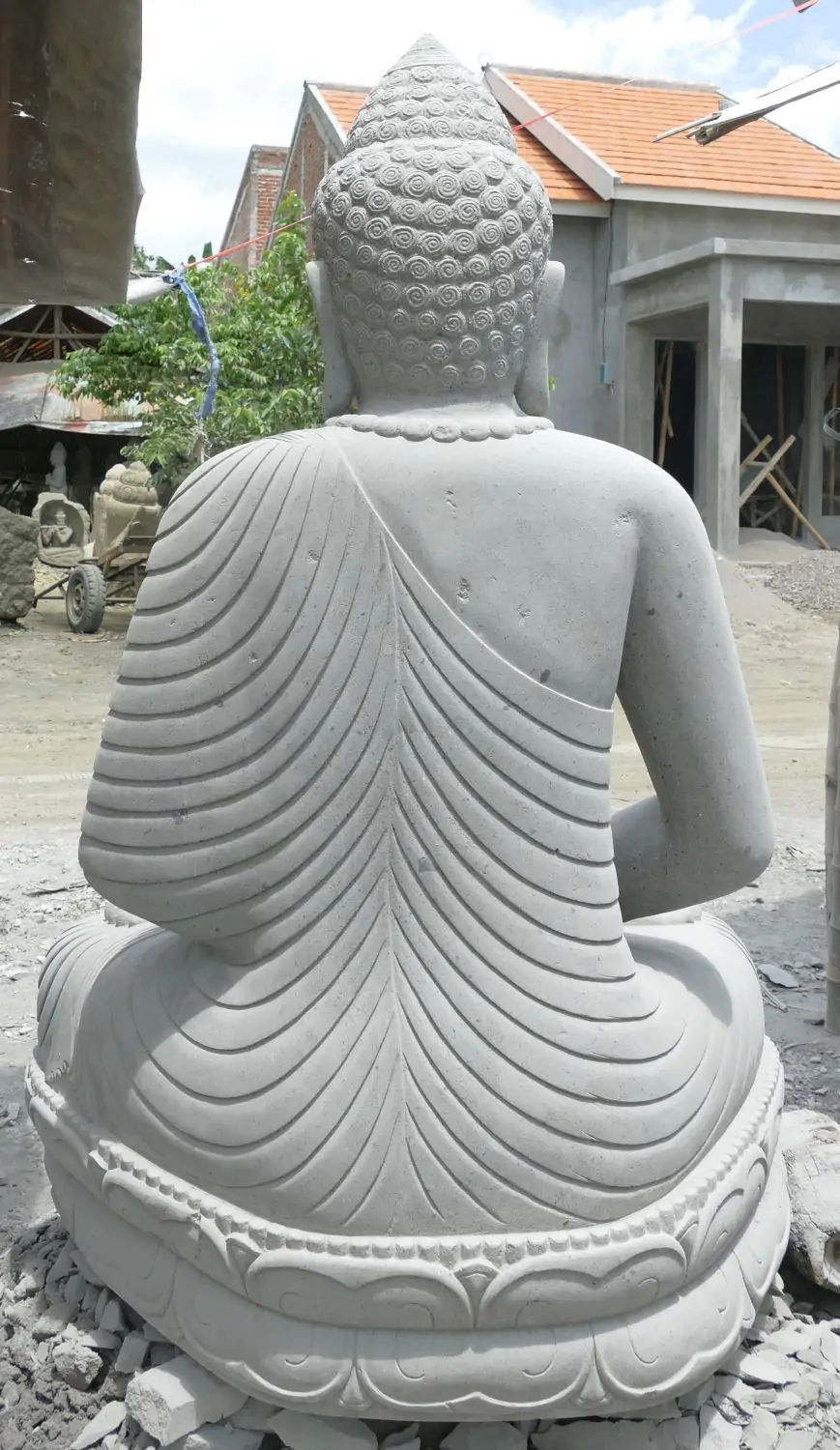  Product image 5 of the product “Seated Buddha made of Riverstone in Dhyana Position - gesture of meditation, H. 190 CM ”