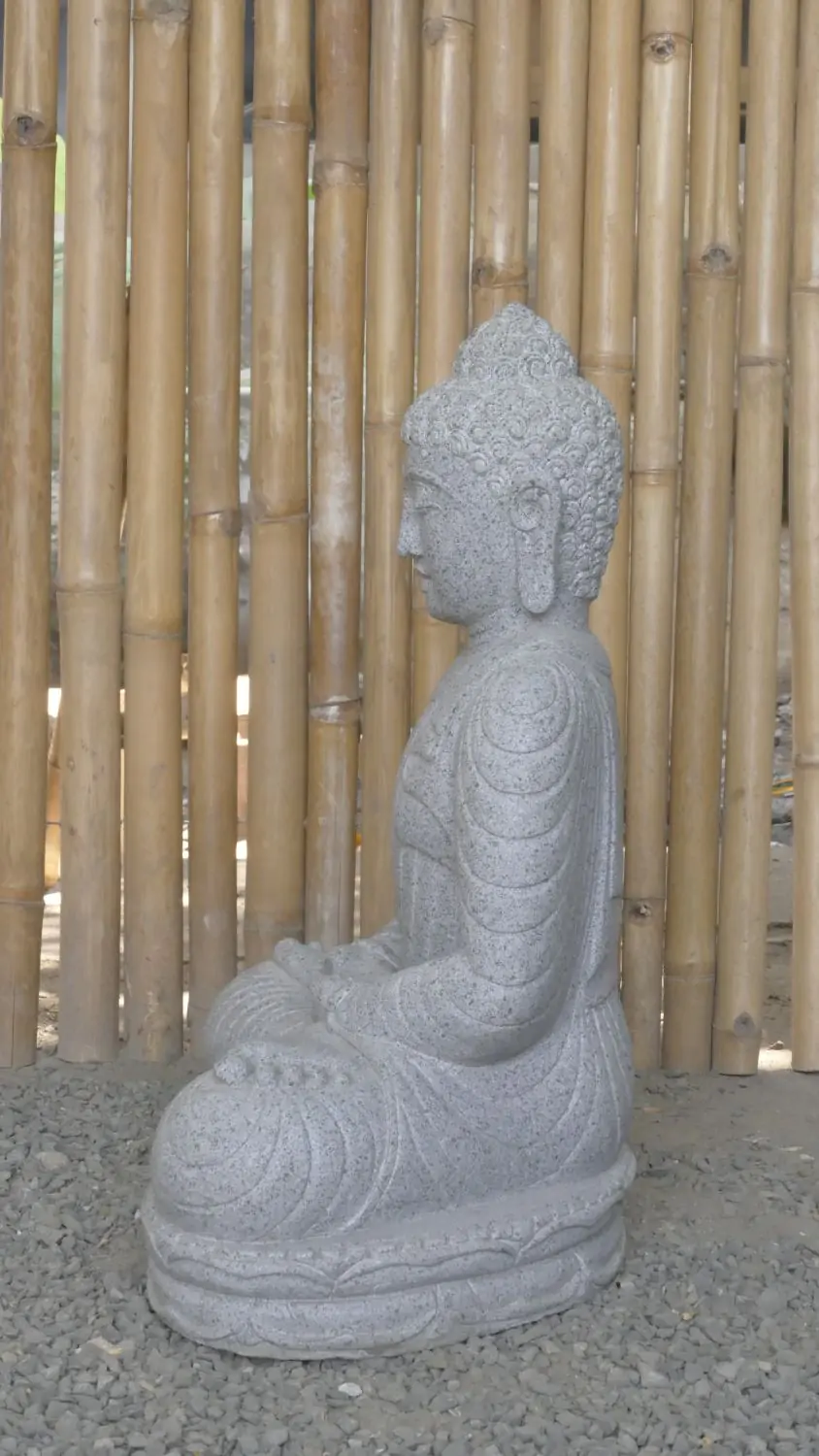  Product image 5 of the product “Seated Buddha made of Riverstone in Dhyana position - gesture of meditation, 63cm height, natural ”