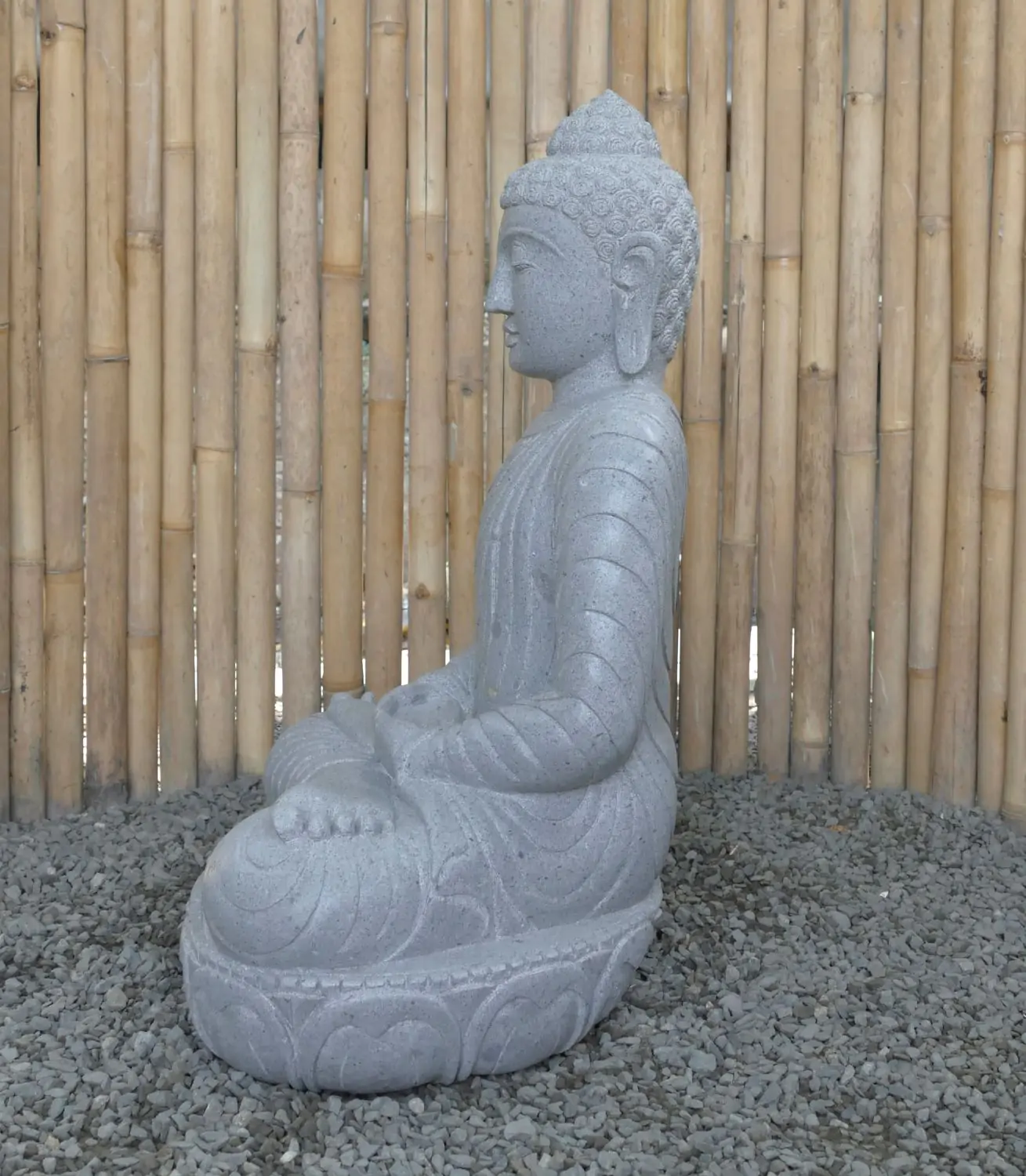  Product image 5 of the product “Seated Buddha made of Riverstone in Dhyana position - gesture of meditation, H. 81cm. ”