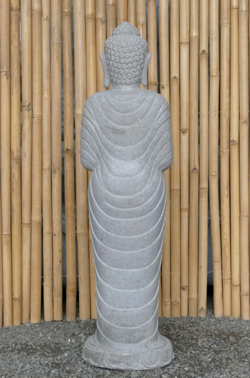  Product image 5 of the product “Standing Buddha made of Riverstone, position Namaskara , H. 122cm. ”