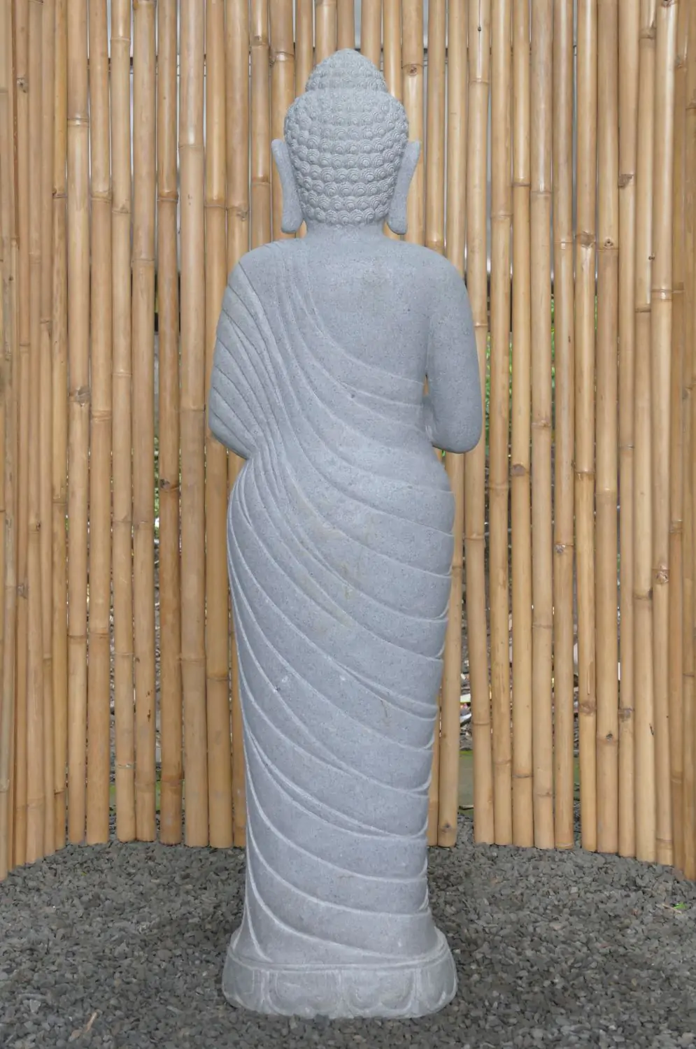  Product image 5 of the product “Standing Buddha made of Riverstone, position Namaskara , H. 149cm. ”