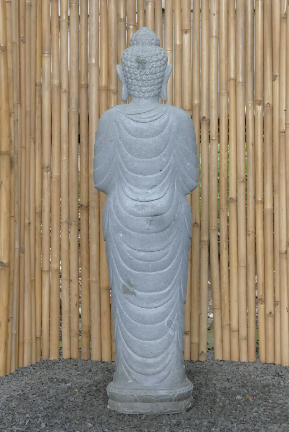  Product image 5 of the product “Standing Buddha made of Riverstone, position Namaskara , H. 151cm. ”