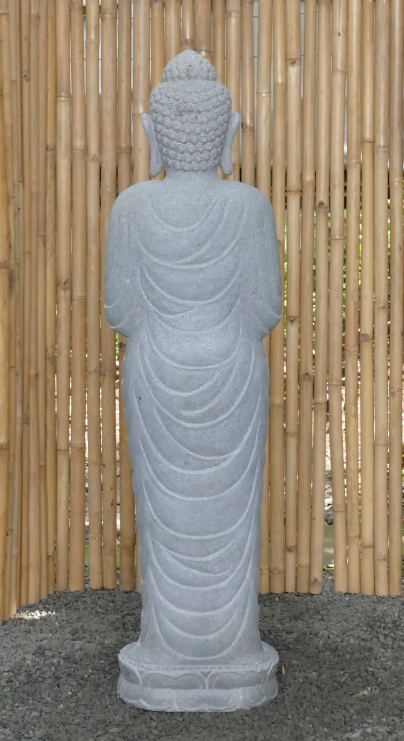  Product image 5 of the product “Standing Buddha made of Riverstone, position Namaskara , H. 153cm. ”
