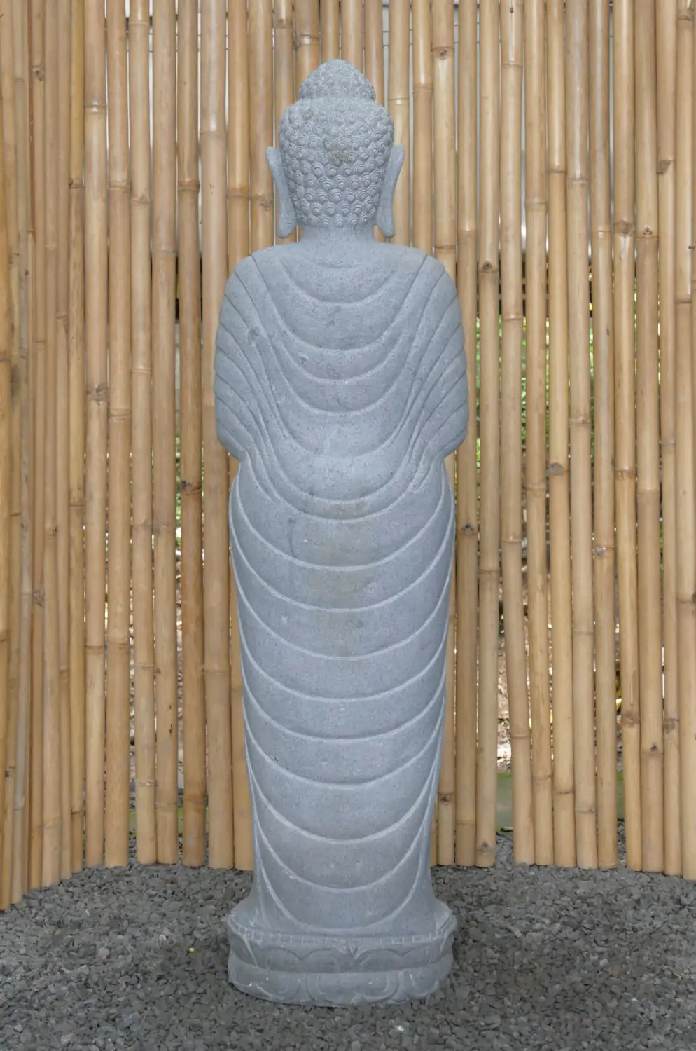  Product image 5 of the product “Standing Buddha made of Riverstone in Dharmachakra position - gesture of wheel of the teaching of Dharma. About 151cm height ”