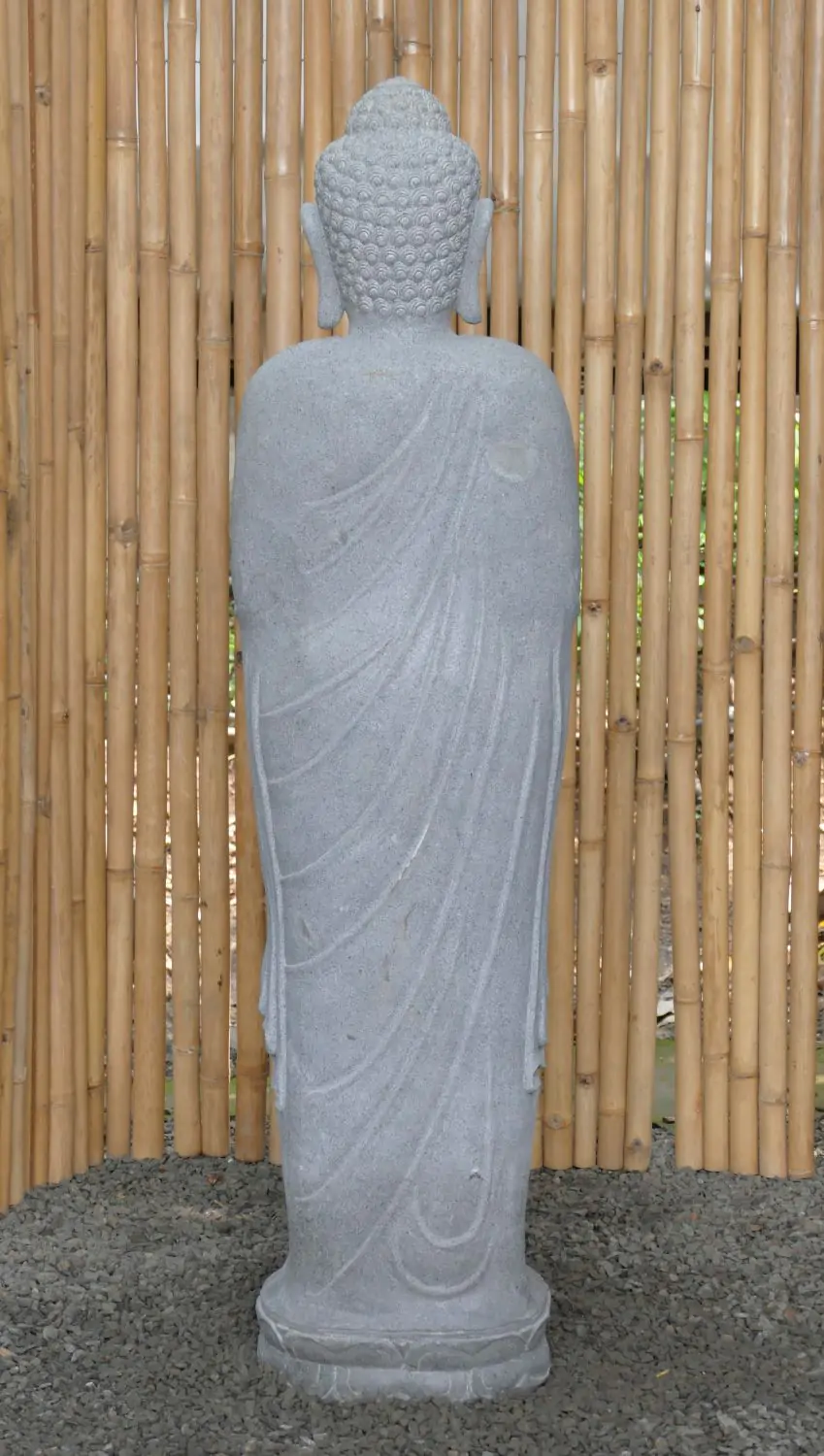  Product image 5 of the product “Standing Buddha made of Riverstone in Dharmachakra position - gesture of wheel of the teaching of Dharma. About 152cm height ”