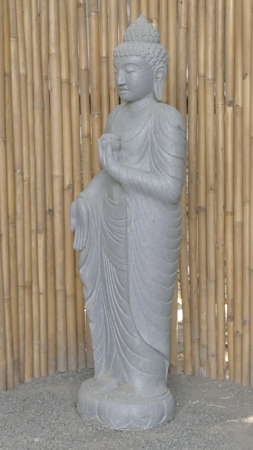  Product image 5 of the product “Standing Buddha with Lotus Flower, ca. 153 cm H ”