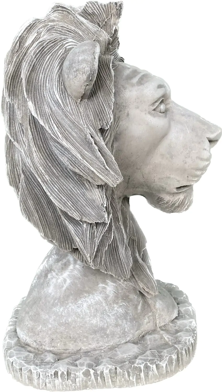  Product image 6 of the product “Cormac - Lion's head on pedestal, 45cm H | cast stone ”