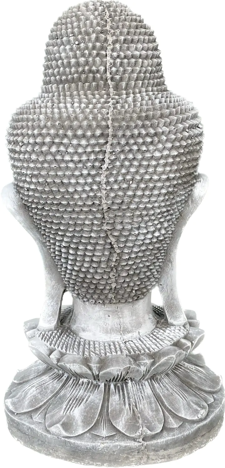  Product image 6 of the product “Champa - Buddha Head on Lotus bud, 51cm H | cast stone ”