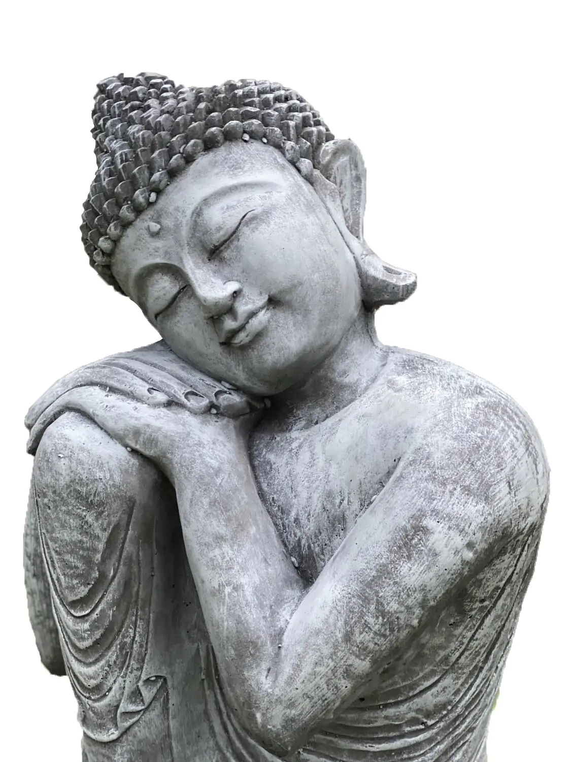  Product image 6 of the product “Rahman - Buddha relax- one leg up, 65 cm H | cast stone ”
