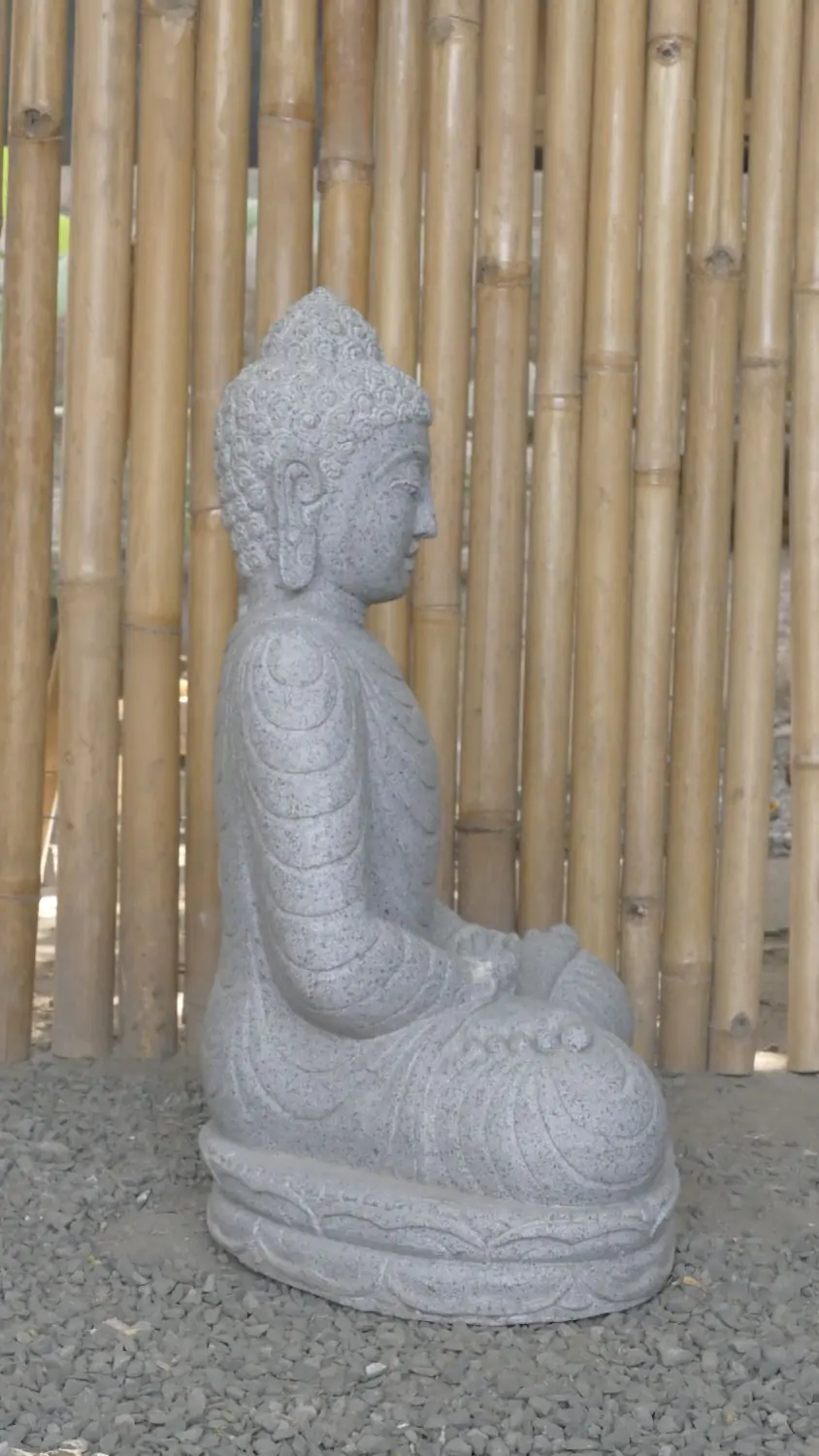  Product image 6 of the product “Seated Buddha made of Riverstone in Dhyana position - gesture of meditation, 63cm height, natural ”
