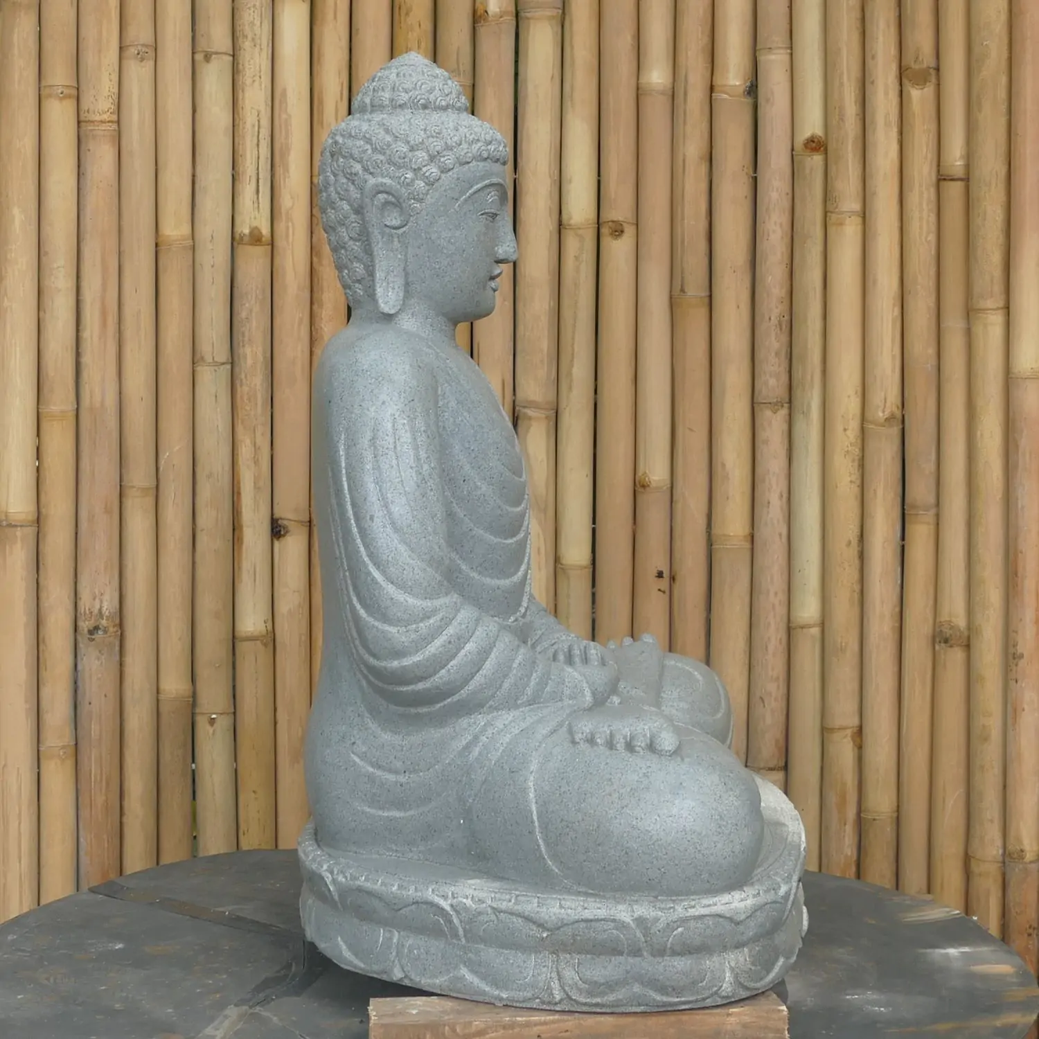 Product image 6 of the product “Seated Buddha made of Riverstone in Dhyana position - gesture of meditation, H. 80cm. ”