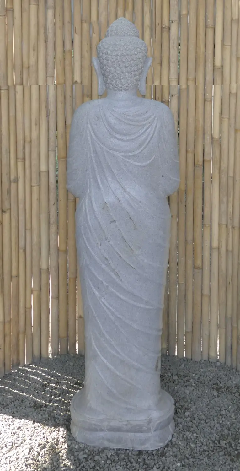  Product image 6 of the product “Standing Buddha made of Riverstone in Dharmachakra position - gesture of wheel of the teaching of Dharma. About 180cm height. ”