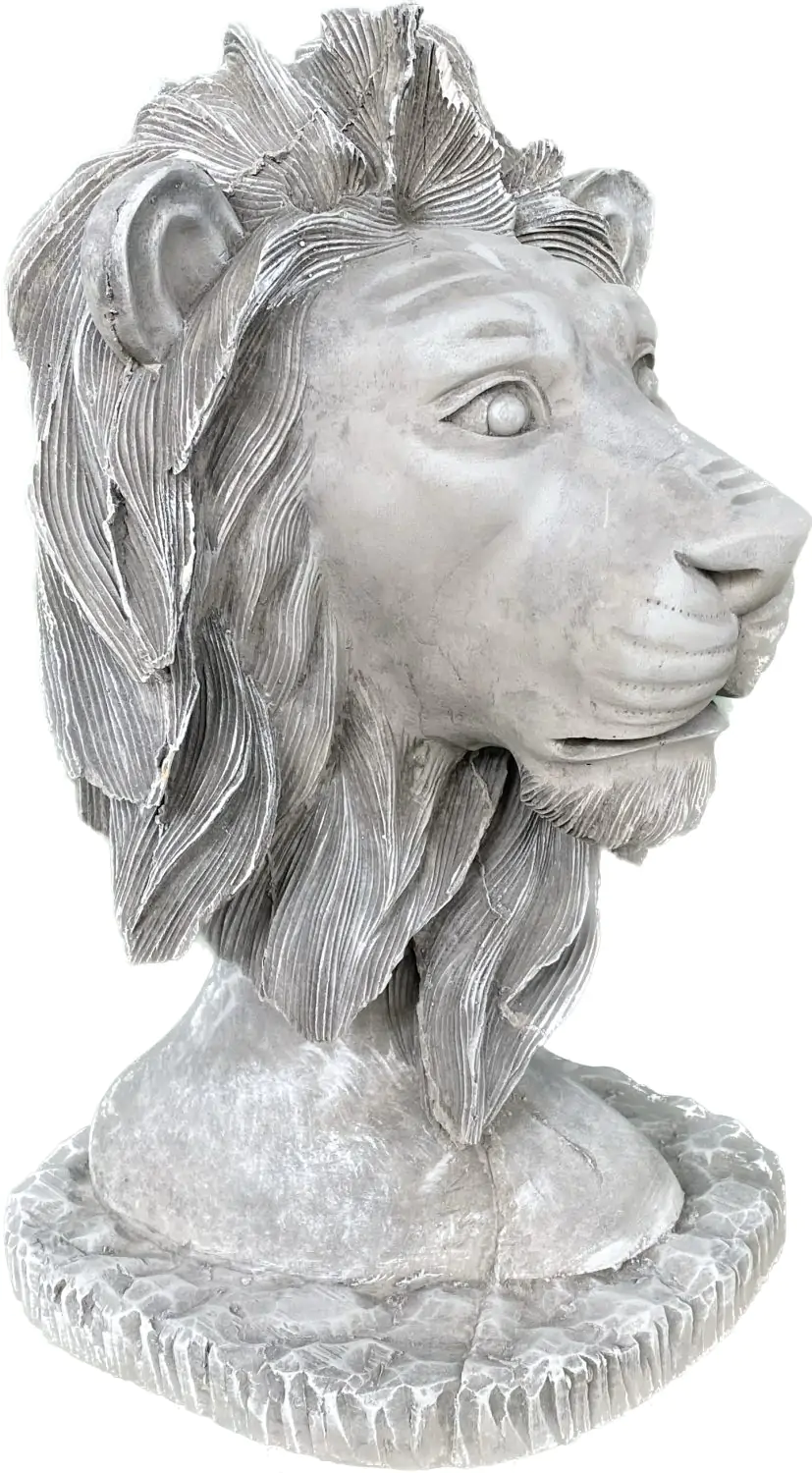  Product image 7 of the product “Cormac - Lion's head on pedestal, 45cm H | cast stone ”