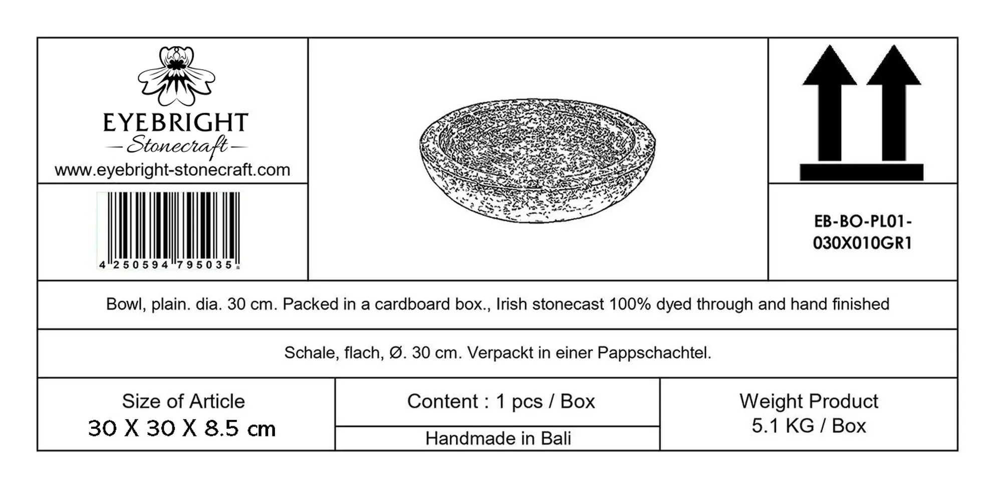  Product image 7 of the product “Surabaya - Bowl, plain, Ø 30 cm | cast stone ”