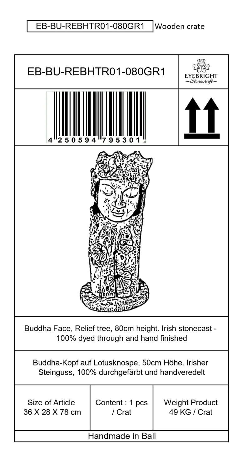 Product image 7 of the product “Jadoo - Buddha Face, Relief tree, 78cm H | cast stone ”