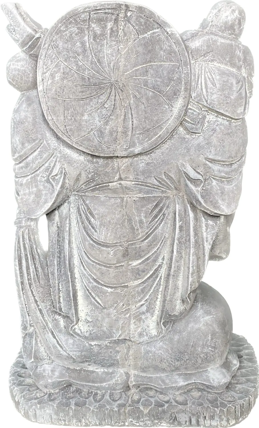  Product image 7 of the product “Sammo - Standing Chinese Buddha with small Buddha on shoulder, 55cm H | cast stone ”