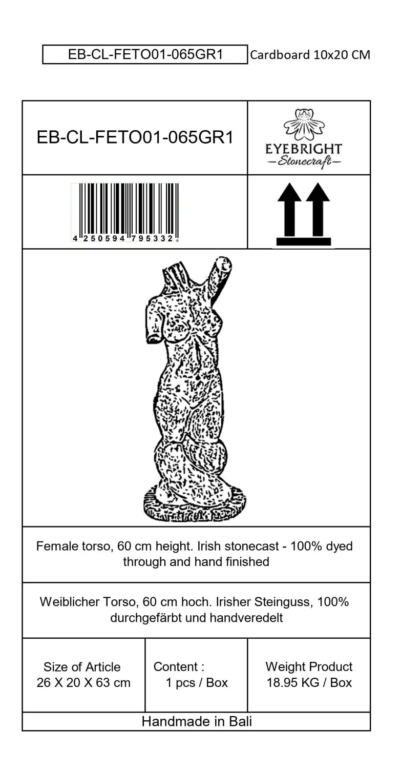  Product image 7 of the product “Xenia - Female torso, 63 cm H | cast stone ”