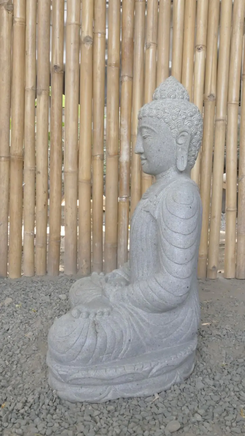  Product image 7 of the product “Seated Buddha made of Riverstone in Dhyana position - gesture of meditation, 62cm height, natural ”