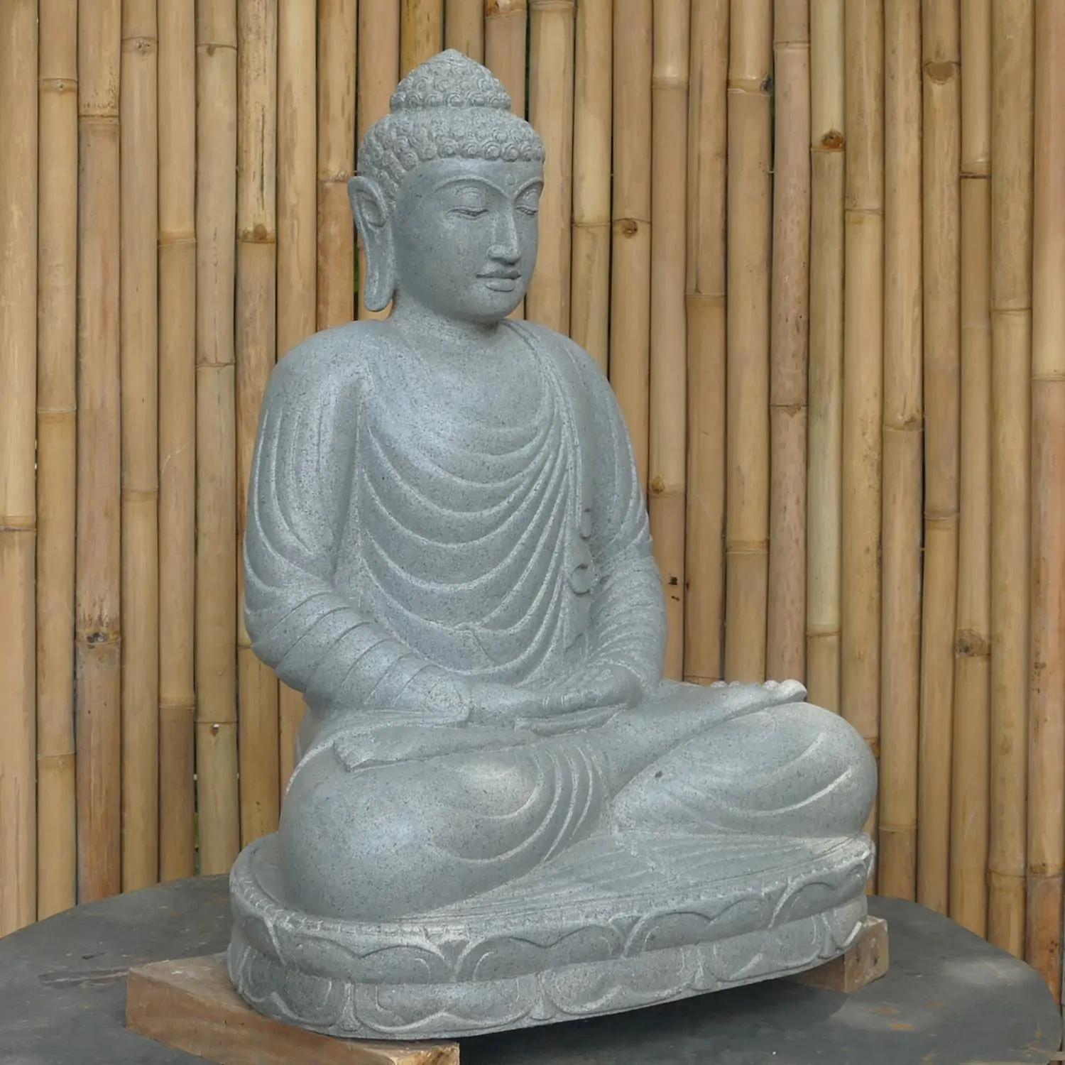  Product image 7 of the product “Seated Buddha made of Riverstone in Dhyana position - gesture of meditation, H. 80cm. ”