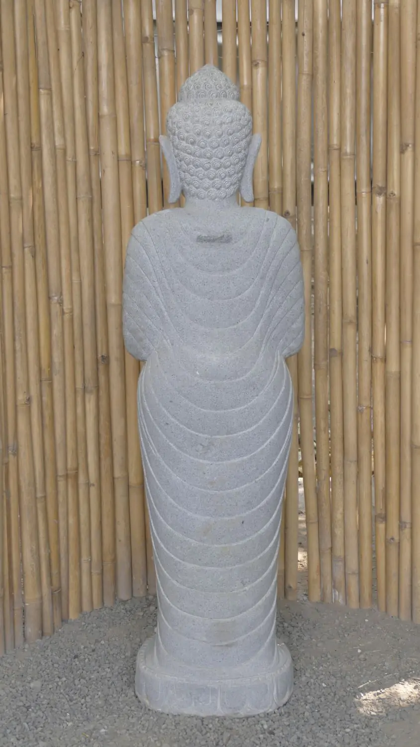  Product image 7 of the product “Standing Buddha made of Riverstone, position Namaskara , H. 150cm. ”