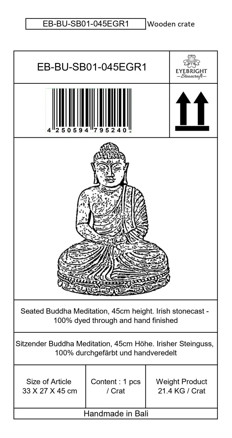  Product image 8 of the product “Arian - Seated Buddha Meditation, 45cm H | cast stone ”