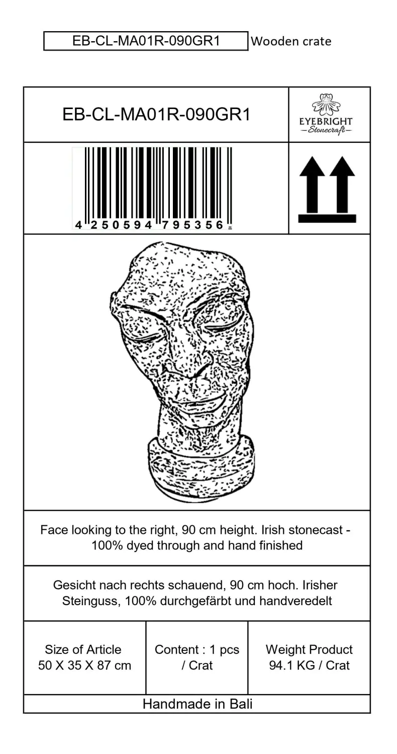  Product image 8 of the product “Aras - Face looking to the right, 90 cm H | cast stone ”