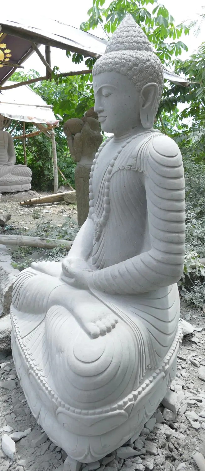 Product image 8 of the product “Seated Buddha made of Riverstone in Dhyana Position - gesture of meditation, H. 190 CM ”
