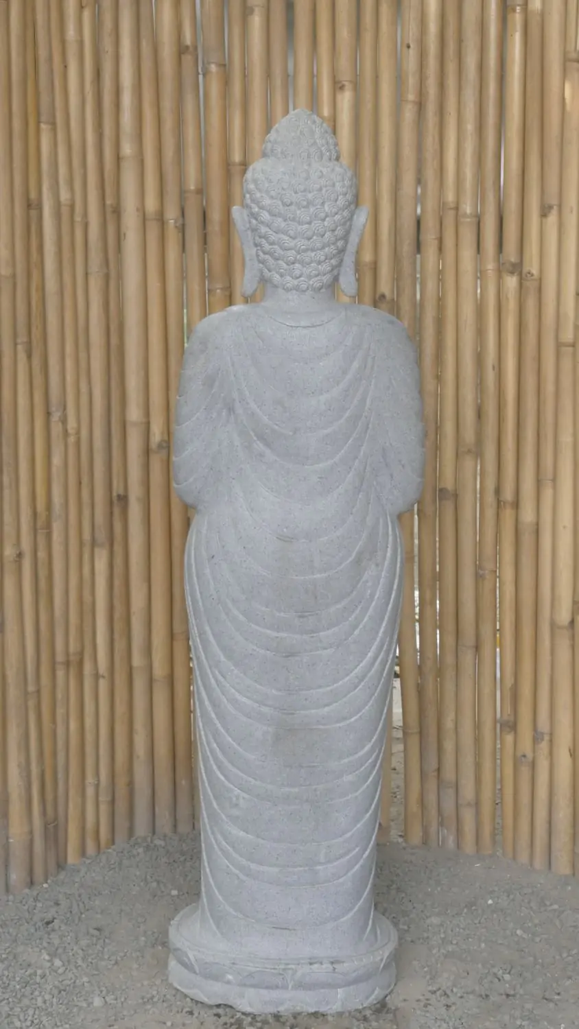  Product image 8 of the product “Standing Buddha made of Riverstone in Dharmachakra position - gesture of wheel of the teaching of Dharma. About 150cm height. ”