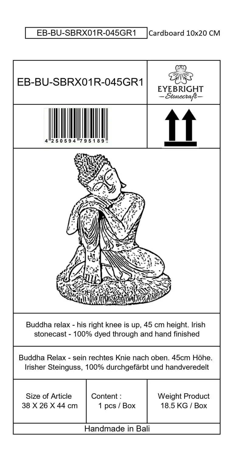  Product image 9 of the product “Vivit - Buddha relax - right knee is up, 44 cm H | cast stone ”